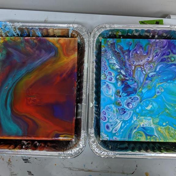 Acrylic Pouring Class: Create Your Unique Masterpiece - Green Living By Design - September - All Cheri's Intriguing Crystals LLCClass