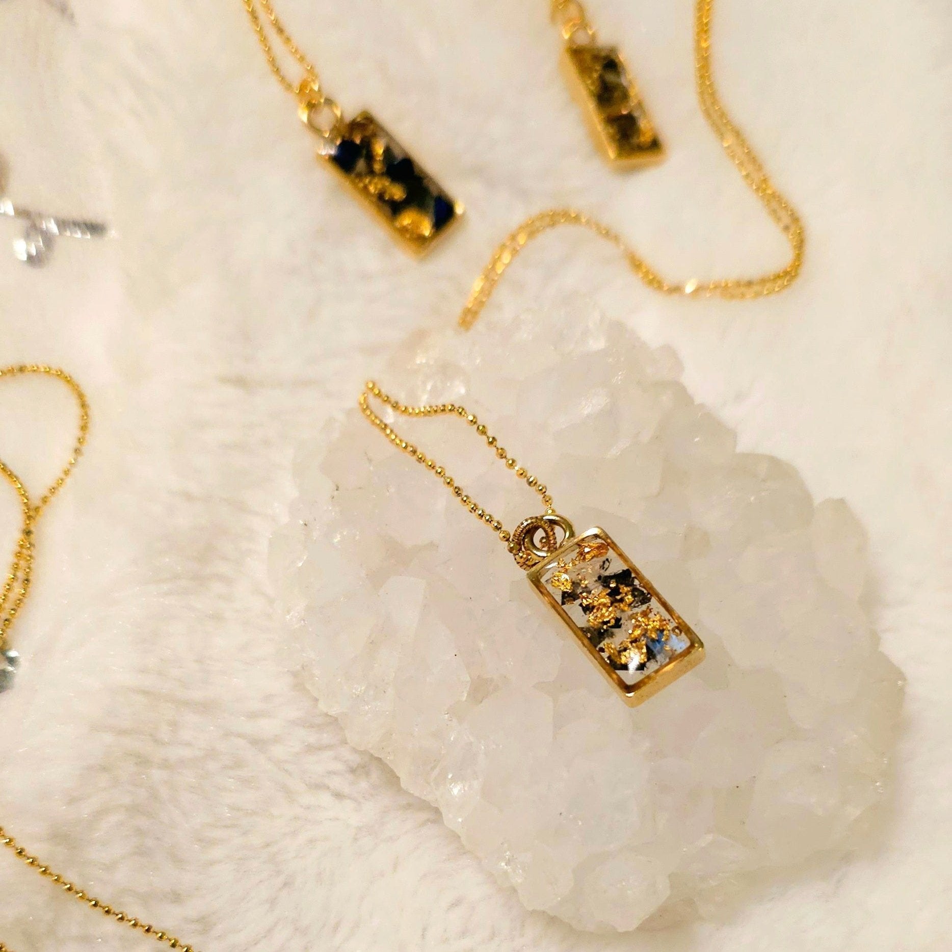 Mini Celestial Crystal and Glass Rectangle Necklaces - All Cheri's Intriguing Crystals LLCNecklace