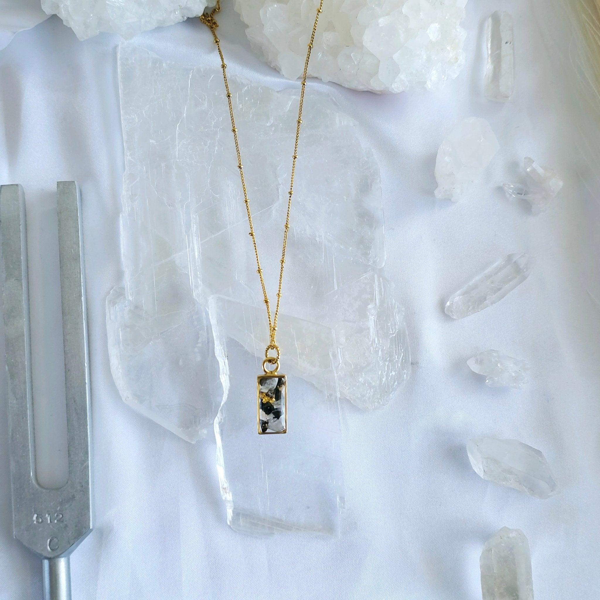 Mini Celestial Crystal and Glass Rectangle Necklaces - All Cheri's Intriguing Crystals LLCNecklace