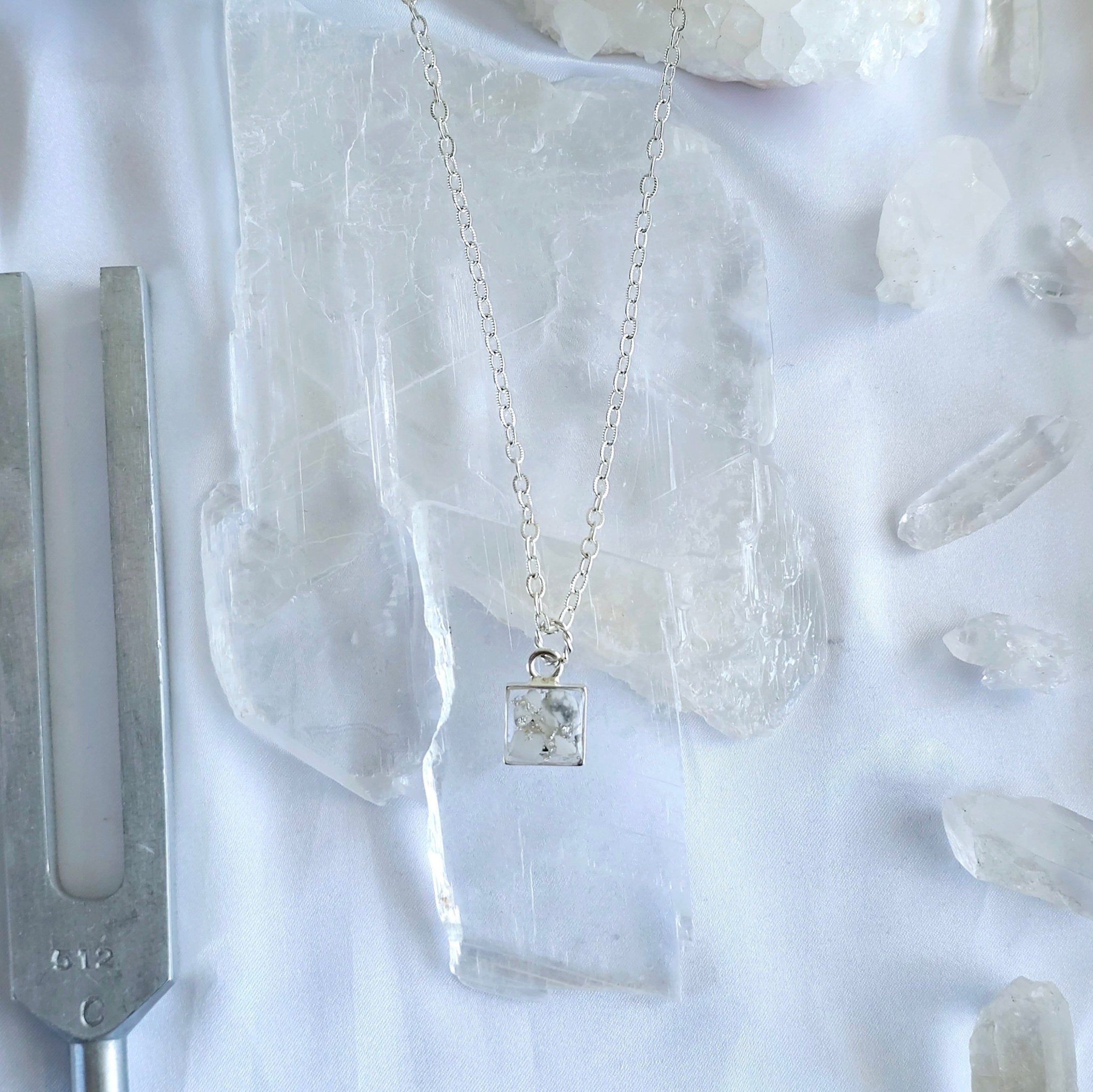 Mini Celestial Crystal and Glass Square Necklaces - All Cheri's Intriguing Crystals LLCNecklace