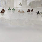 Gold Crushed Gemstone Triangle Post Earrings - All Cheri's Intriguing Crystals LLC